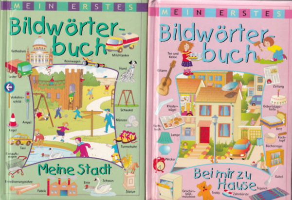 4 db n�met nyelvtanul�s k�nyv: Bildw�rterbuch: Bei mir zu Hause + Meine Stadt + Meine Ferien + Was kann ich werden?