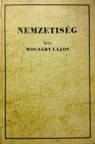 Mocsry Lajos - Nemzetisg (reprint)