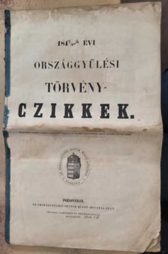 1847/8-dik �vi orsz�ggy�l�si t�rv�ny-czikkek