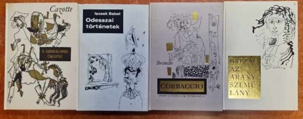 Cazotte, Iszaak Babel, Balzac Honor Giovanni Boccaccio - 4 db Helikon kiads: A szerelmes rdg, Odesszai trtnetek,Corbaccio,Az aranyszem lny