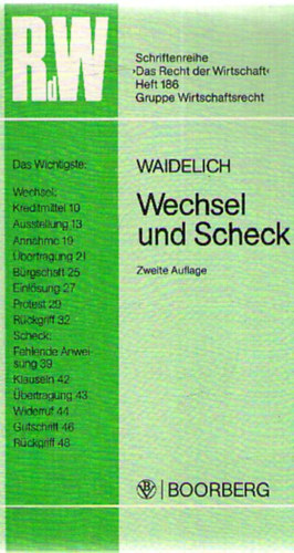 Bernd Waidelich - Wechsel und Scheck