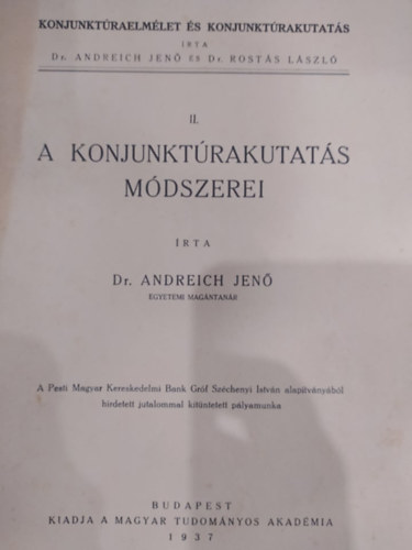 Dr. Andreich Jenő - A Konjunktúrakutatás módszerei