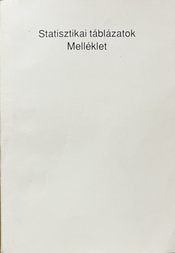 Statisztikai tblzatok - Mellklet