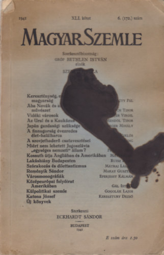 Gróf Bethlen István - Magyar Szemle 1945 XLI: 6.(172.) szám