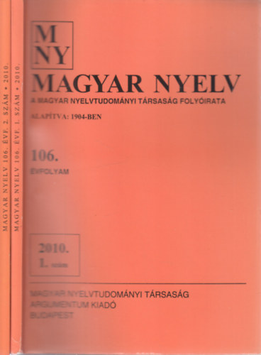 Juhsz Dezs  (szerk.) - Magyar nyelv 2010/1-2. (2 db. lapszm)