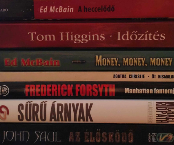 Agatha Christie, Tom Higgins, John Saul Ed McBain - 7 db krimi regény