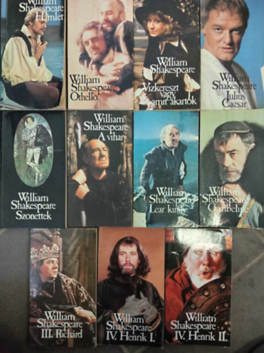 William Shakespeare - BBC Shakespeare k�nyvcsomag (10 m� 11 k�tetben): Hamlet / Othello / V�zkereszt vagy amit akartok / Julius Caesar / A vihar / Lear kir�ly / Szonettek / Gymbeline / III. Rich�rd / Iv. Henrik 1-2.