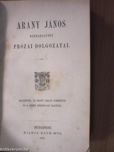 Arany J�nos - Arany J�nos pr�zai dolgozatai