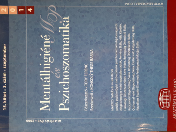 Mentlhigin s Pszichoszomatika 2014. 15. ktet, 3. szm, szeptember