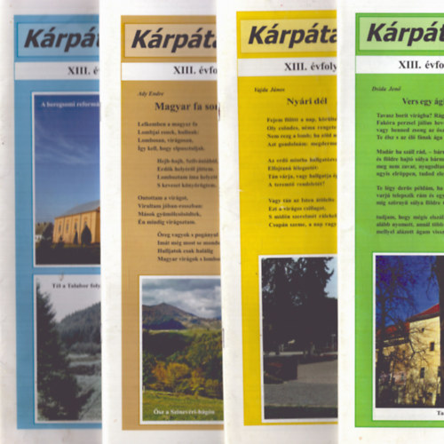 F�zesi Magda  (f�szerk.) - K�rp�taljai H�rmond� XIII. �vfolyam 2017. teljes (1-4. sz�m)