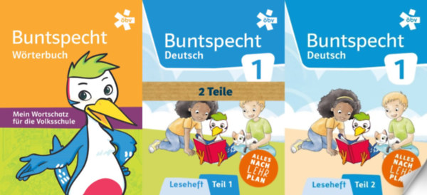 Susanna Roider-Schneider, Silvia Bliem Elisabeth Waldmann - Buntspecht W�rterbuch + Buntspecht Fibel Leseheft Teil 1-2. (N�met nyelvk�nyv + 2 db munkaf�zet n�met�l tanul� gyermekek sz�m�ra [kezd� szint])