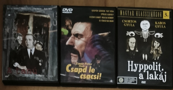 3db klasszikus magyar film DVD-n - Csapd le csacsi!, A tanú, Hyppolit, a lakáj