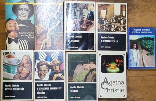 Agatha Christie - 9db Agatha Christie regny - ticlja ismeretlen, No. 16., A Bertram szll, t kismalac, Nemezis, jfltjt, Mrs. McGinty halott, Htvgi gyilkossg, A titokzatos stylesi eset-Fggny