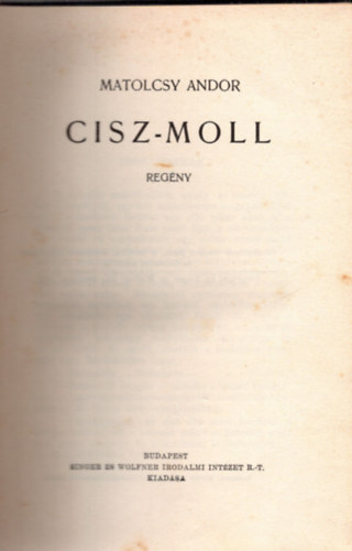 Matolcsy Andor - Cisz-moll