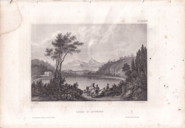 Lago D'Averno (Averni-t vagy Avernusi-t, Dl-Olaszorszg, Eurpa) (16x23,5 cm lapmret eredeti aclmetszet, 1856-bl)