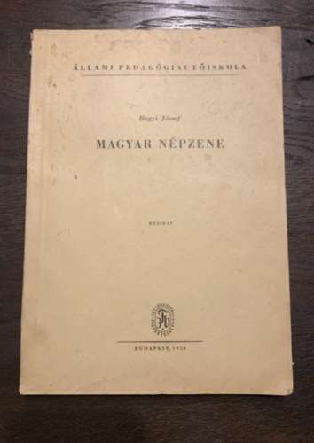 Hegyi J�zsef - Magyar n�pzene - K�zirat