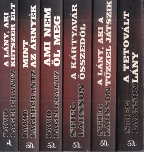 David Lagercrantz Stieg Larsson - 6 db. Millennium sorozat (A tetovált lány + A lány, aki a tűzzel játszik + A kártyavár összedől + Ami nem öl meg + Mint az árnyék + A lány, aki kétszer élt)