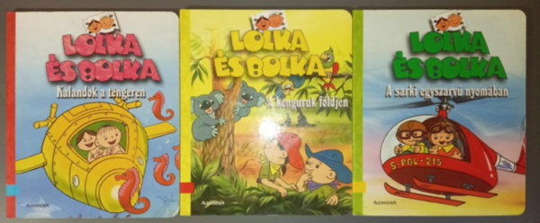 (3db) Lolka és Bolka: Kalandok a tengeren + A kenguruk földjén + A sarki egyszarvú nyomában