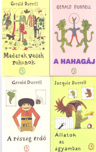 Gerald Durrell, Jacquie Durrell - 4 db ifjúsági regény: A részeg erdő - Állatok az ágyamban - Madarak, vadak, rokonok - A hahagáj