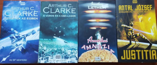 Jonathan Lethem, Antal József Arthur C. Clarke - 4db Galaktika könyv:Szigetek az égben,A város és a csillagok,Justitia+Amerikai amnézia