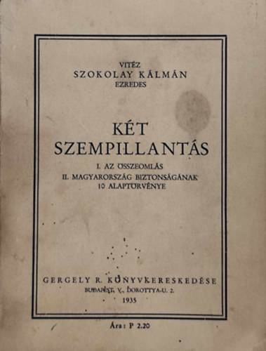 Szokolay Klmn - Kt szempillants