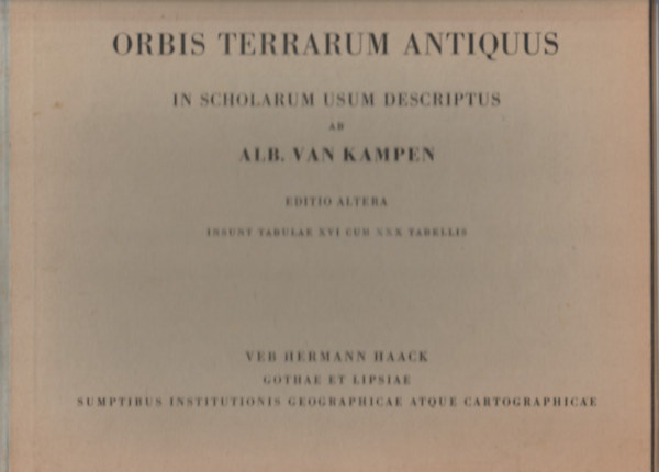 Alb. van Kampen - Orbis Terrarum Antiquus - In Scholarum Usum Descriptus