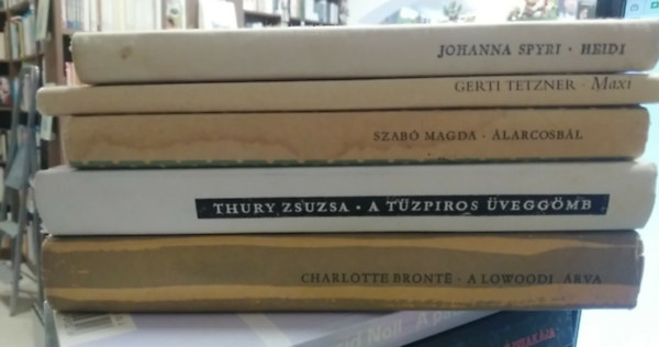 Charlotte Bront�, Thury Zsuzsa, Szab� Magda, Gerti Tetzner, Johanna Spyri - 5 db-os K�NYVMENT� AJ�NLAT, ifj�s�gi p�tty�s/cs�kos reg�nyek: A lowoodi �rva+ A t�zpiros �vegg�mb+ �larcosb�l+ Maxi+ Heidi