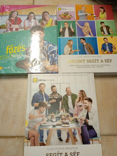 3 db Lidl szak�csk�nyv: Seg�t a s�f, Megint seg�t a s�f, �r�mf�z�s