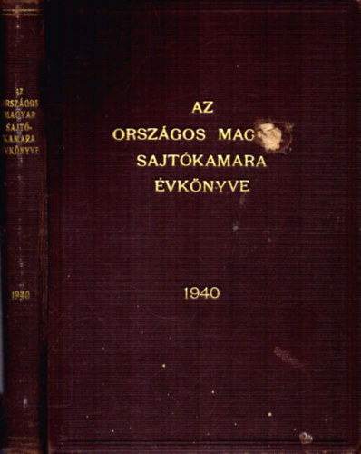 Az orszgos magyar sajtkamara vknyve 1940
