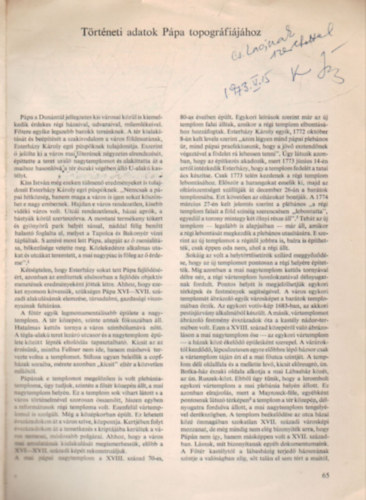 Katona Imre - T�rt�neti adatok P�pa topogr�fi�j�hoz-  K�l�nlenyomat