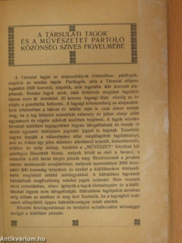 Orszgos Magyar Kpzmvszeti Trsulat - Tli killts 1916/17,