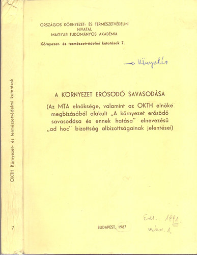 Dr. Fábián Gyula  (szerk.) - A környezet erősödő savasodása