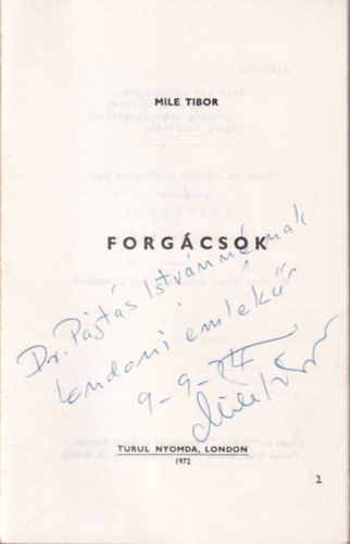 Mile Tibor - Forgcsok - dediklt