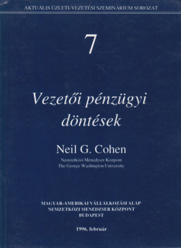 Neil G. Cohen - Vezeti pnzgyi dntsek