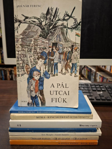 Molnár Ferenc, Eric Knight, Ernest Hemingway, William Golding, Móra Ferenc, Katona József Mikszáth Kálmán - 8 db kötelező olvasmány, KÖNYVMENTŐ AJÁNLAT: A tót atyafiak - A jó palócok, A Pál utcai fiúk, Lassie hazatér, Az öreg halász és a tenger, A Legyek Ura, Kincskereső kisködmön, Rab ember fiai, Bánk bán