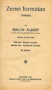 Siklós Albert - Zenei formatan