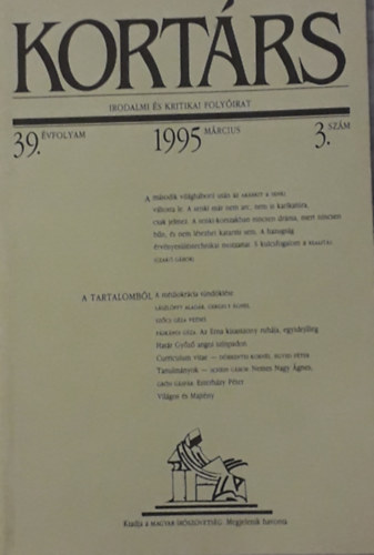 Kortrs Irodalmi s Kritikai folyirat 1995-39.vf.-3.sz.