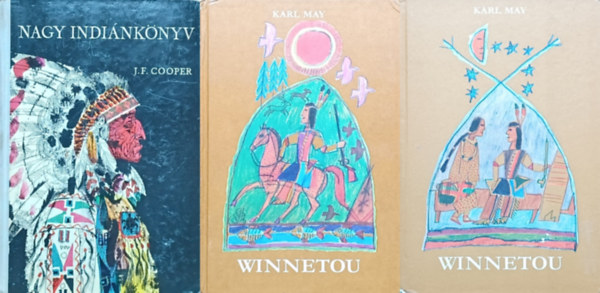 Karl May, May Kroly, J.F. Cooper - 2 db indinos knyv: Nagy indinknyv + Winnetou I-II (2 m 3 ktetben)