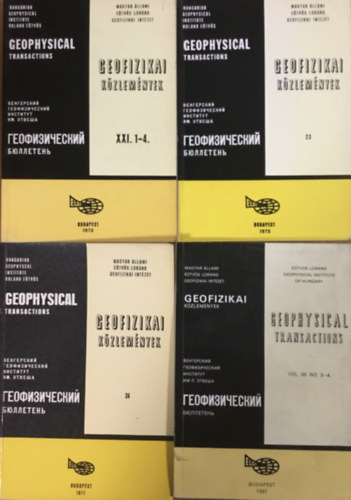 Geofizikai kzlemnyek - Geophysical transactions - tbb nyelv (1973 -1991) 4 ktet