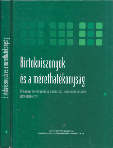 Szcs Istvn - Birtokviszonyok s a mrethatkonysg