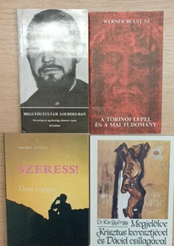 Michel Quoist, Dr. Kis Gy�rgy Werner Bulst S. J. - 4 db vall�sos k�nyv: A torin�i lepel �s a mai tudom�ny - Meggy�gyultam Lourdes-ban - Szeress! - Krisztus keresztj�vel �s D�vid csillag�val