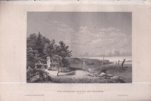Die Sybillen Grotte bei Hoboken am Hudson (A Sybil-barlang Hoboken kzelben, New Yersey, Egyeslt llamok) (16x23,5 cm mret eredeti aclmetszet, 1856-bl)