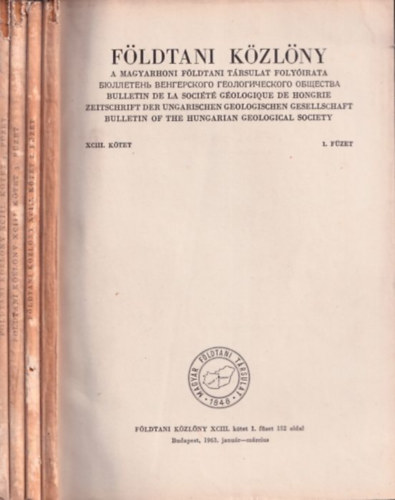 Vadsz Elemr - Fldtani Kzlny 1963/1-4 (Teljes vfolyam)