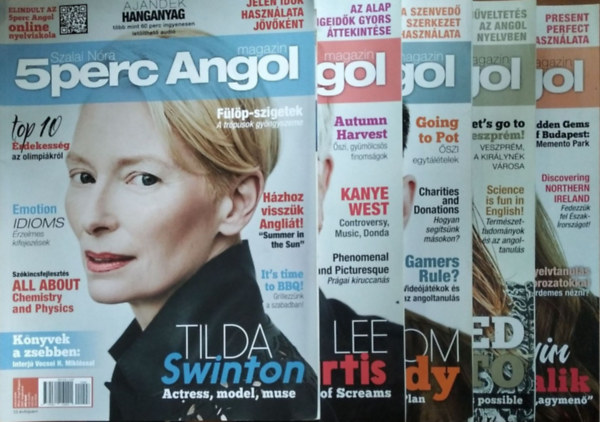 Szalai Nóra (főszerk.) - 5 Perc Angol Magazin csomag (5 db szórványszám, 2021-2022)