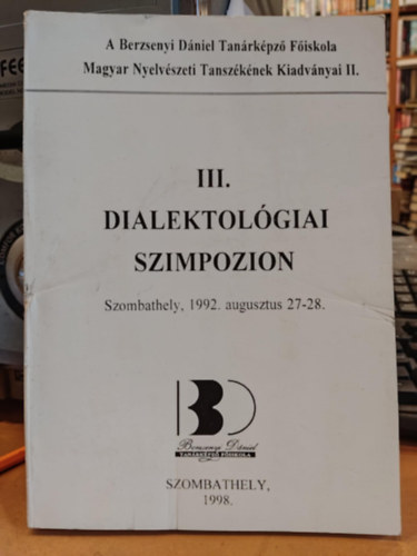 Dialektol�giai szimpozion III.