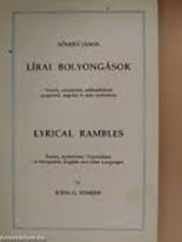 S�mj�n J�nos - L�rai bolyong�sok