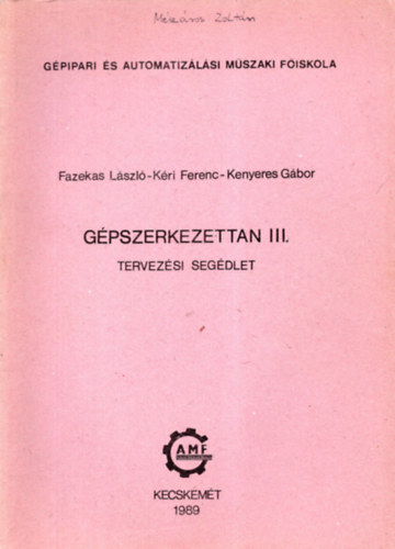 Fazekas - Kri - Kenyeres - Gpszerkezettan III. - Tervezsi segdlet