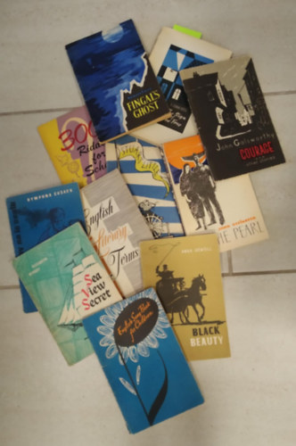 A. Conan Doyle, John Steinbeck, Edgar Allan Poe - 13 db-os K�NYVMENT� AJ�NLAT, idegennyelv�, k�nny�tett olvasm�ny: The sign of the four+ The human Boy - angol tank�nv orosz anyanyelv�eknek+ The Gold Bug+ Courage and other short stories+ Black Beauty+ Fingal's Ghost+ Say No to Death+ Sea Vie