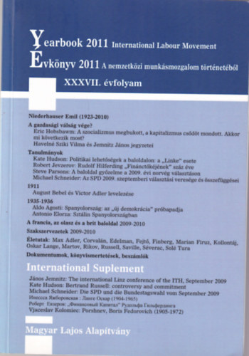 Bebesi Gyrgy Artner Annamria - vknyv 2011 A nemzetkzi munksmozgalom trtnetbl XXXVII. vf.