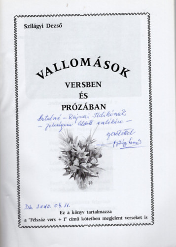 Vallom�sok versben �s pr�z�ban - dedik�lt